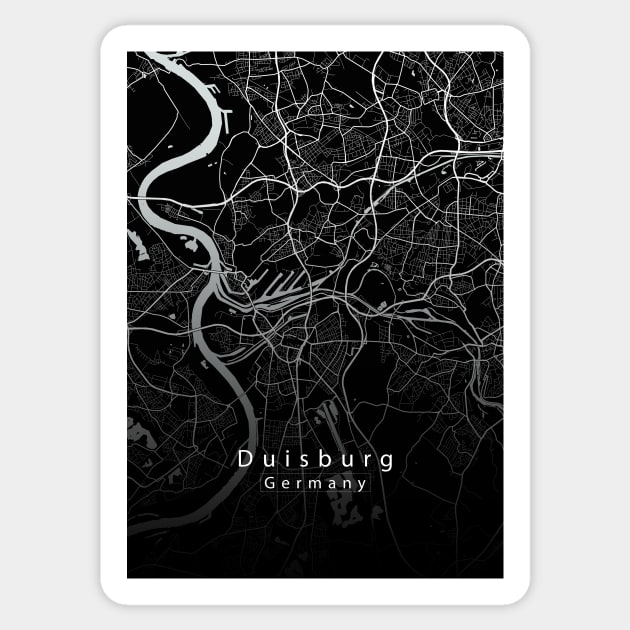 Duisburg Germany City Map dark Sticker by Robin-Niemczyk